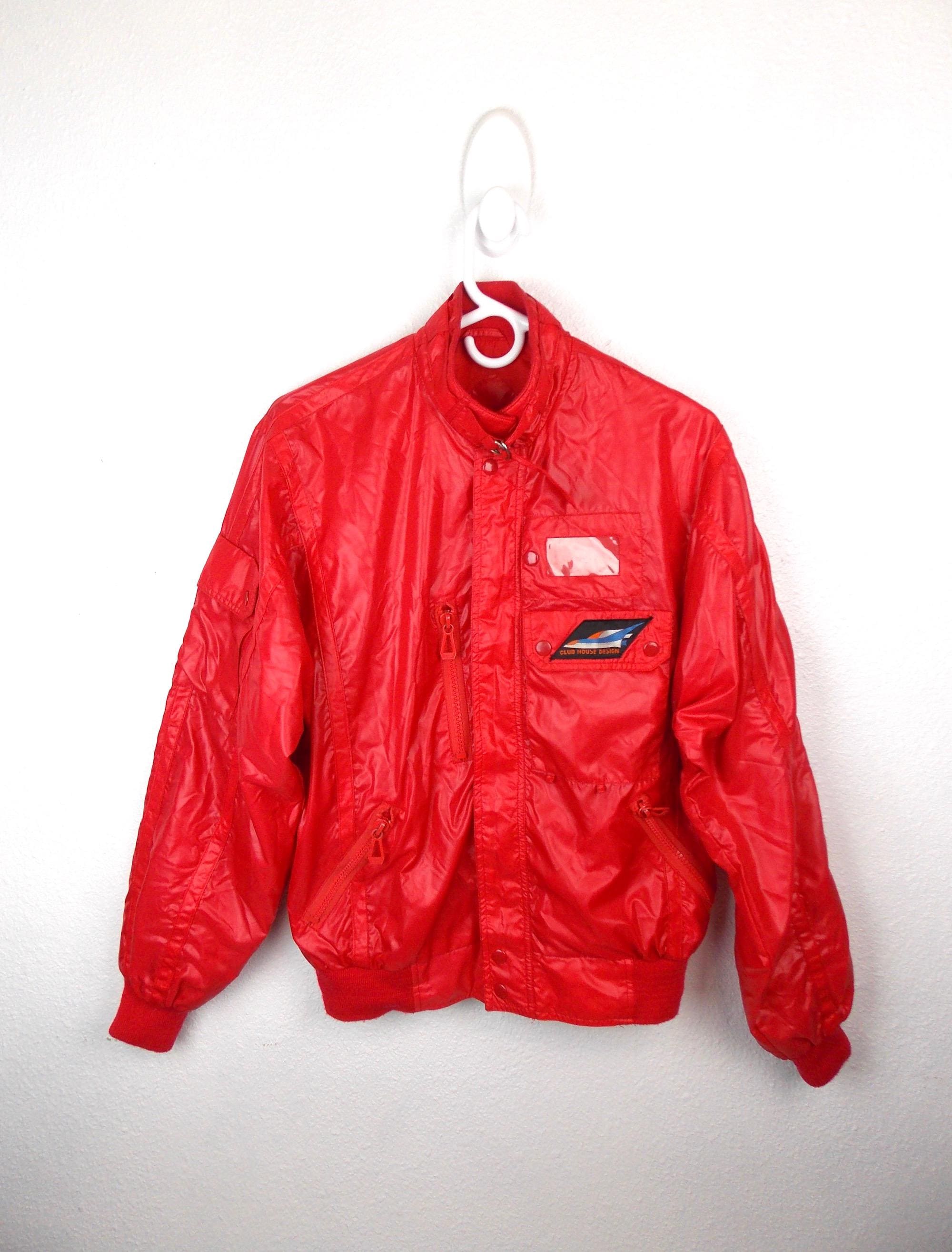 1980's Red Nylon Racing Jacket Windbreaker Mens Sz M Club House - Etsy