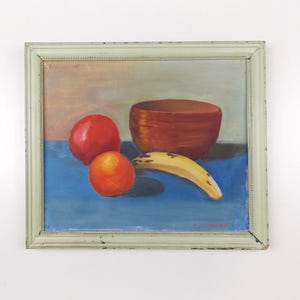 Vintage Framed Still Life Painting of Fruit Original Art