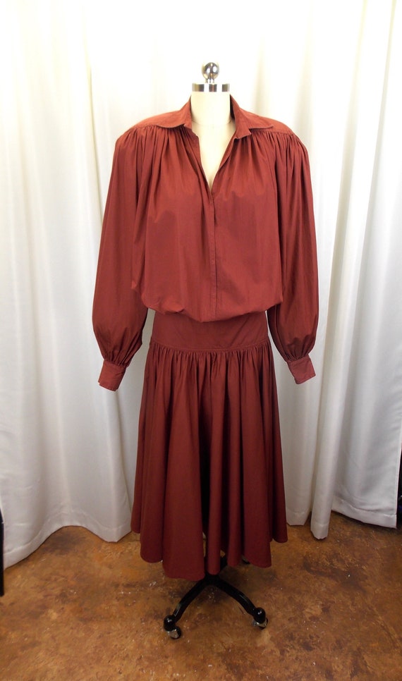 1970's Bonnie Strauss Dress Midi Length Boho Styl… - image 2