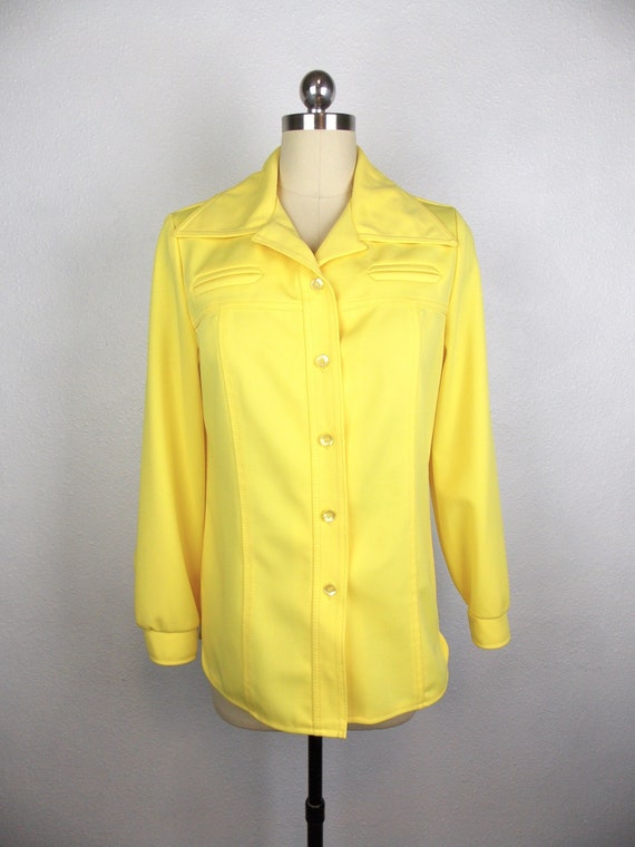 1970's Jack Winter Shirt Jacket in Bright Yellow - image 1