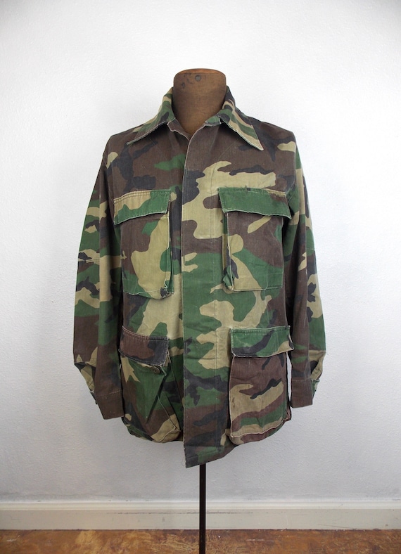 Vintage Camo Military Jacket Mens Size Small - image 1