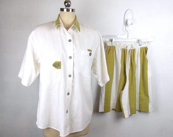 Karen Kane 2 Piece Shorts and Top Set 100% Cotton