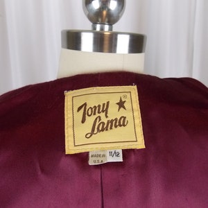 Tony Lama Womens Leather Blazer Jacket 1980's Oxblood Red image 7