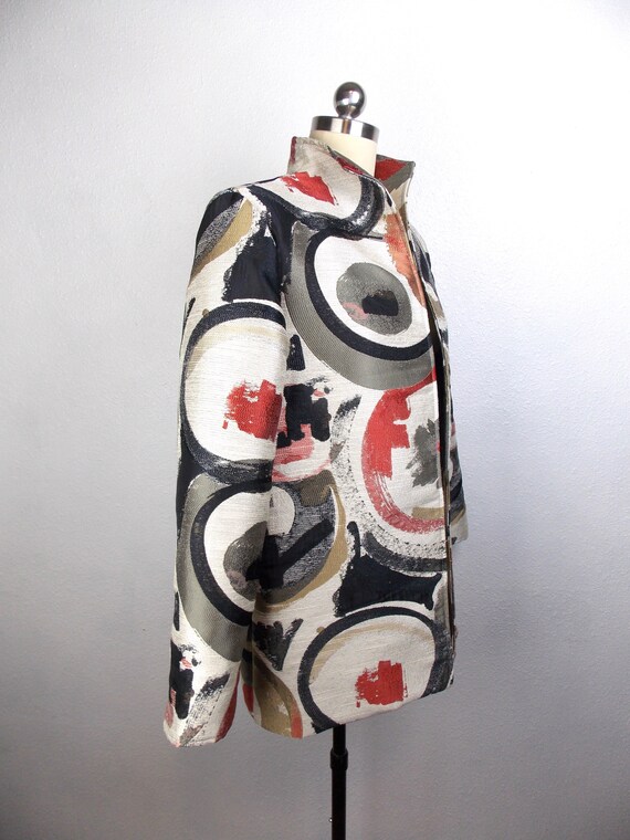 Abstract Pattern Tapestry Blazer Jacket 1990's si… - image 2