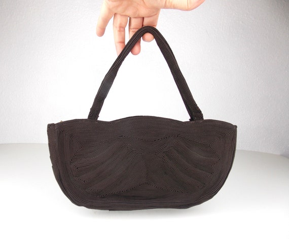 1940's Genuine Corde Handbag Purse in Brown - image 1