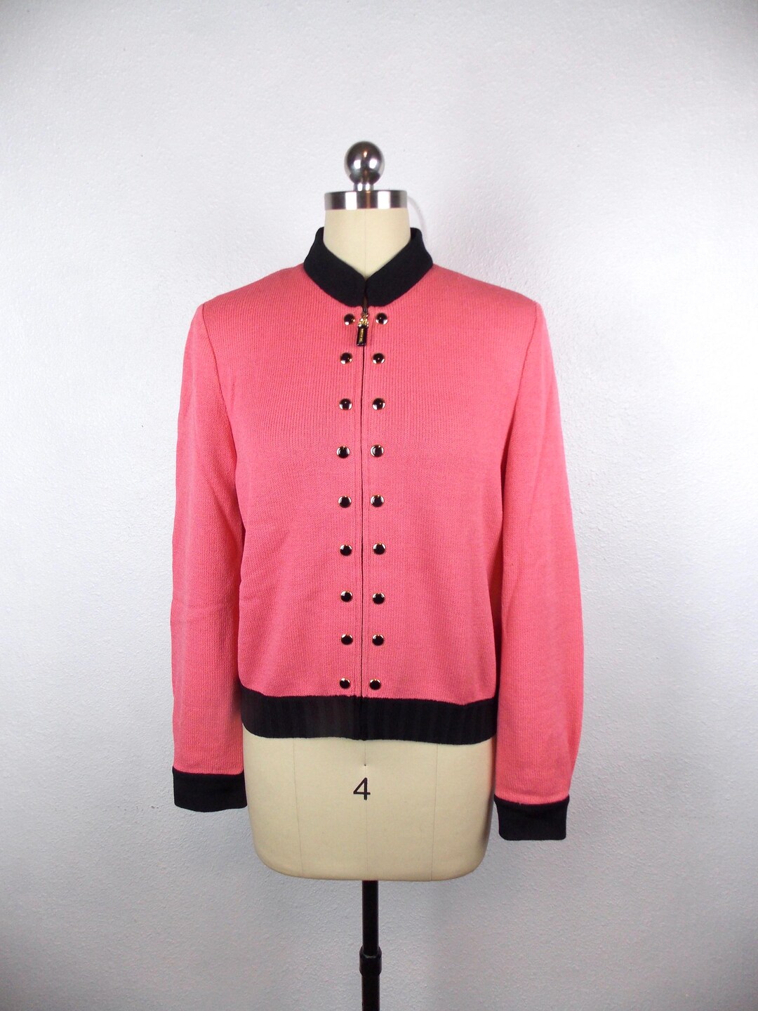Vintage St John Collection Zippered Cardigan Size 4 - Etsy