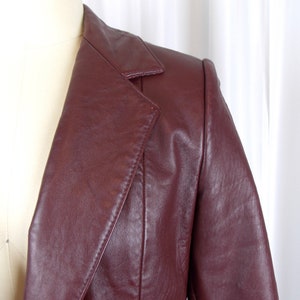 Tony Lama Womens Leather Blazer Jacket 1980's Oxblood Red image 2