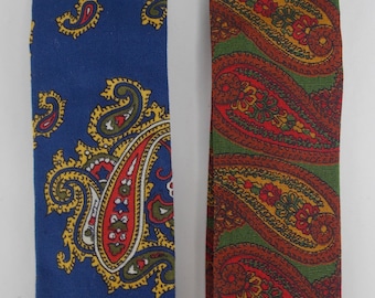 60's 70's Paisley Skinny Neck Ties by Rooster and Daryl