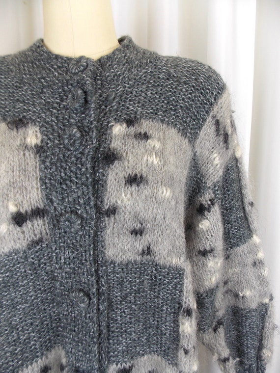 Gray Long Sweater Cardigan Jacket Duster Quilted … - image 2