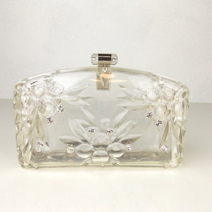 1950's Clear Lucite Clutch Evening Bag