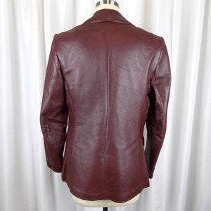 Tony Lama Womens Leather Blazer Jacket 1980's Oxblood Red image 4