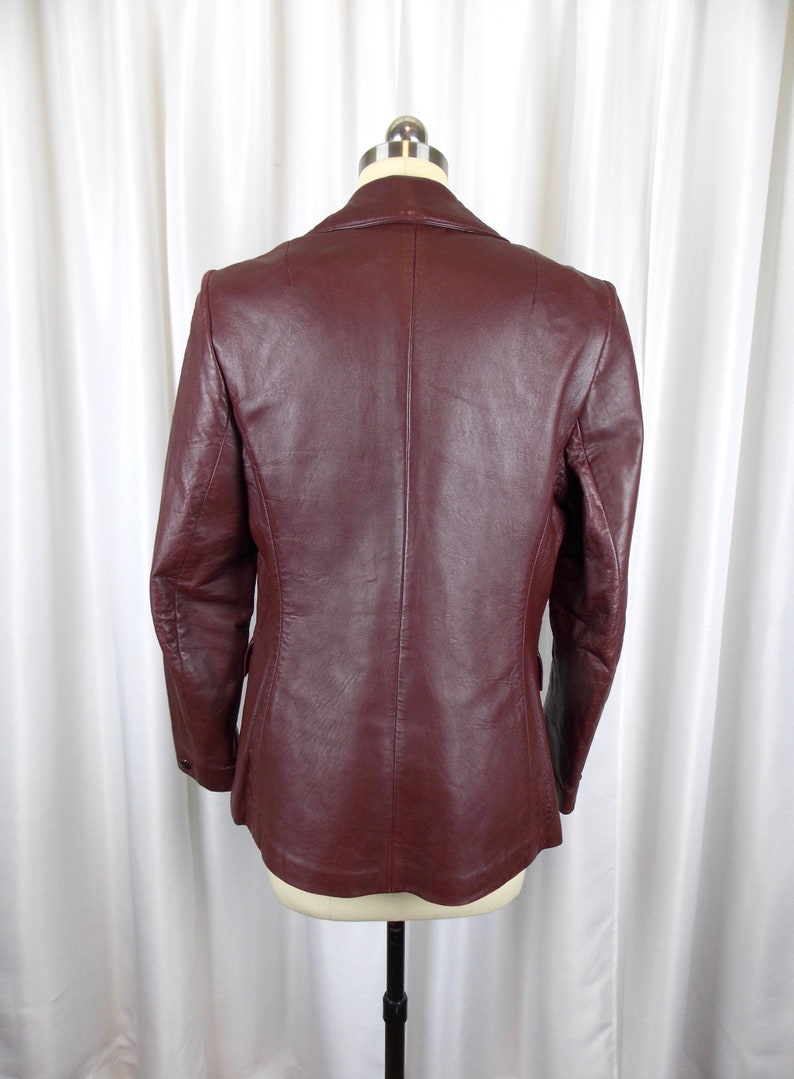 Tony Lama Womens Leather Blazer Jacket 1980's Oxblood Red image 4