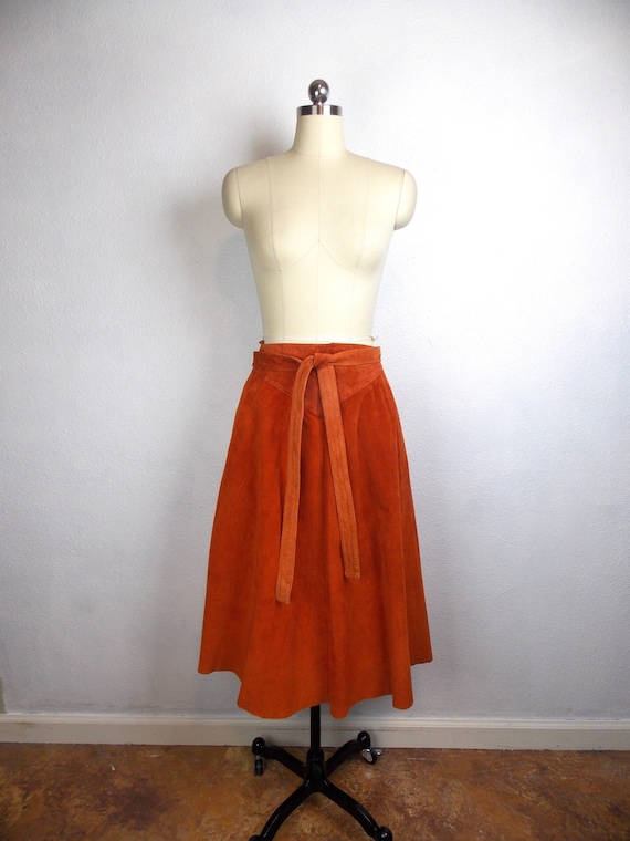 1970's Anne Klein Suede Wrap Skirt