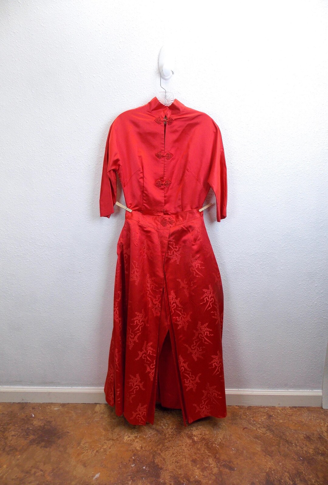 2585 Red Side Ribbon Jumpsuit