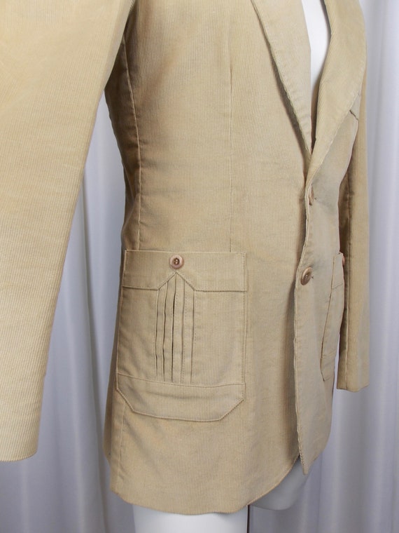 1970's Mens Corduroy Sports Jacket Blazer Size 38… - image 4