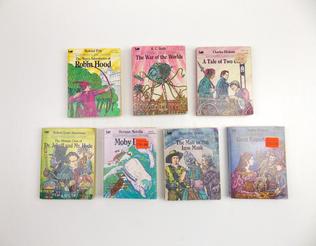 1970's 1980's Set of 7 Illustrated Classics Paperback Books for Young ...