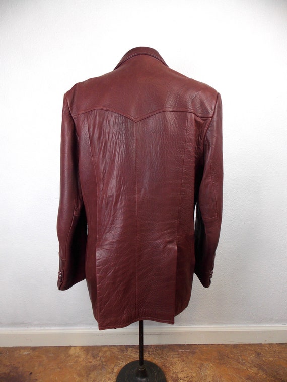 Men's Vintage Leather Blazer Pioneer Wear Size 44 - Gem