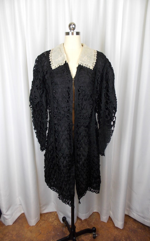 1910's Edwardian Woman's Coat Jacket Silk and Tape Lace - Etsy