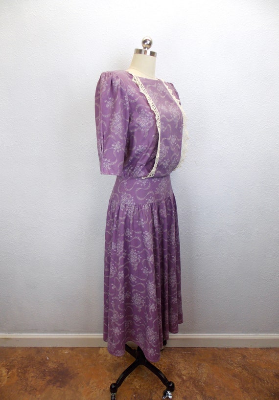 1980's 1990's Gunne Sax Lilac Purple Dress - image 3