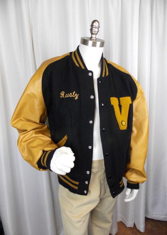 VTG Freedom Hall University Of Louisville Varsity Jacket Brumik Men's  XL Leather