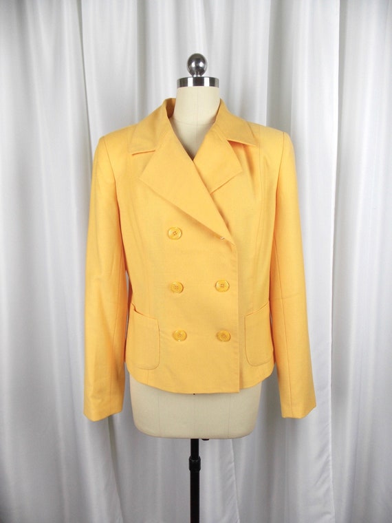 Vintage JG Hook Yellow Wool Double Breasted Blazer