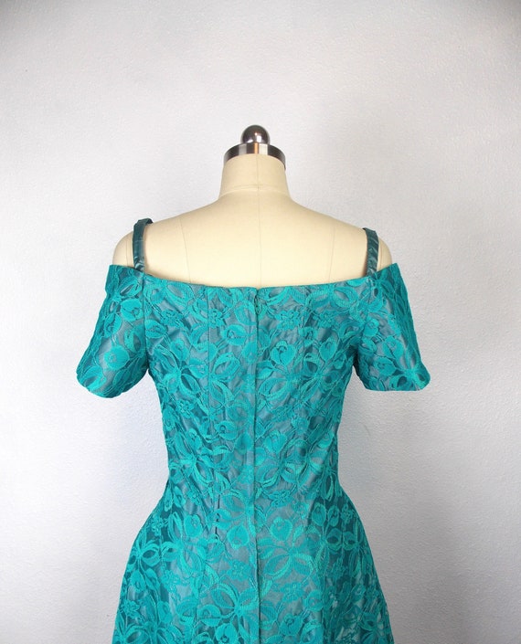 1950's Lace Off the Shoulder Formal Dress - image 4