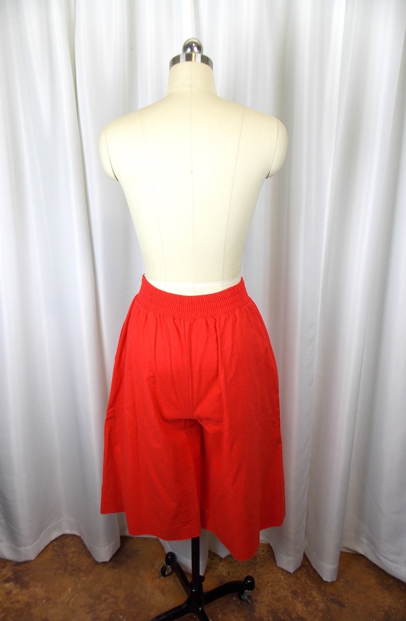 Bright Red Two Piece Pantsuit Gauchos and Crop Ja… - image 10