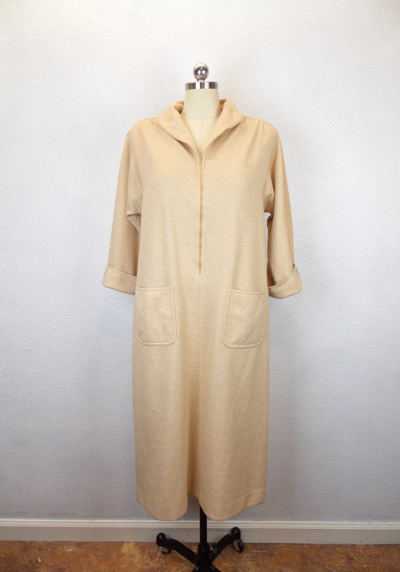 1970's Poly Knit Dress with Removable Dickey Coll… - image 3