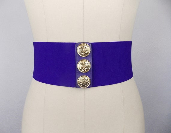 1980's Purple Stretch Cinch Belt - image 4