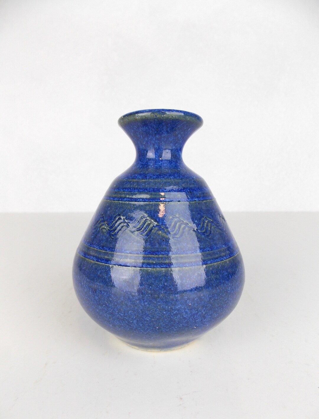 Small Handmade Blue Glazed Vase Hand Thrown Stoneware - Etsy