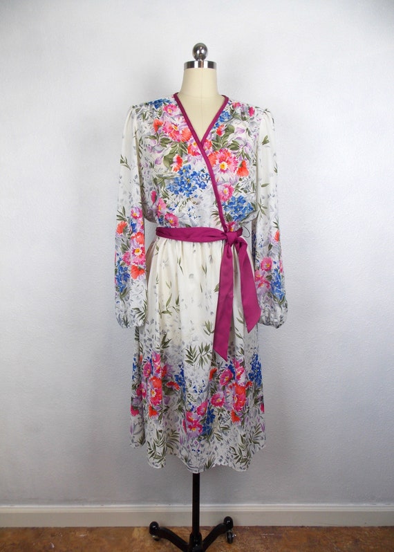 1980's Floral Print Dress by Kay Windsor Size Smal