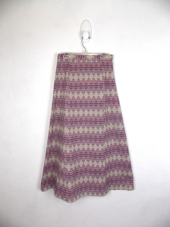 1970's Polyester Knit Midi Maxi Skirt Size Small - image 2