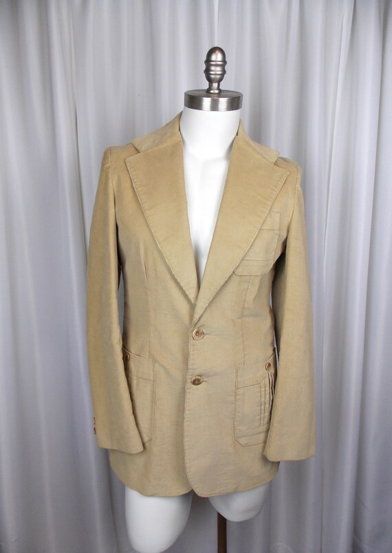 1970's Mens Corduroy Sports Jacket Blazer Size 38… - image 1