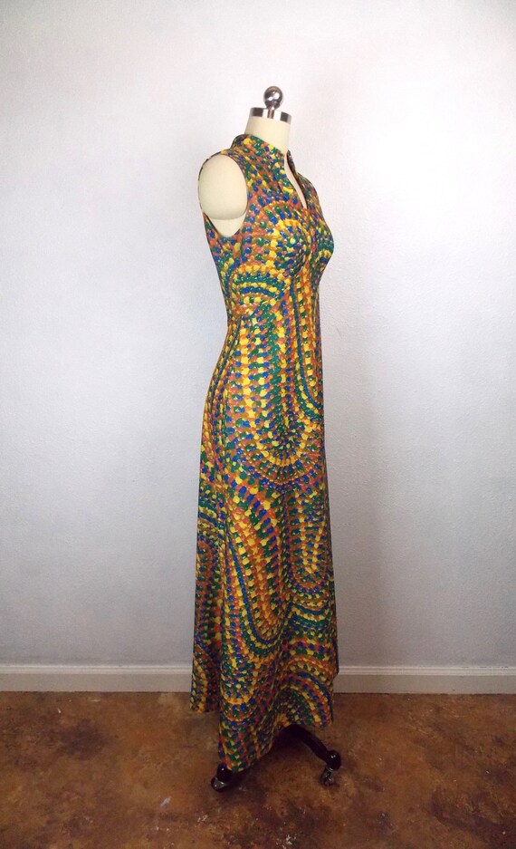 1970's Leslie Fay Maxi Dress Sleeveless - image 3