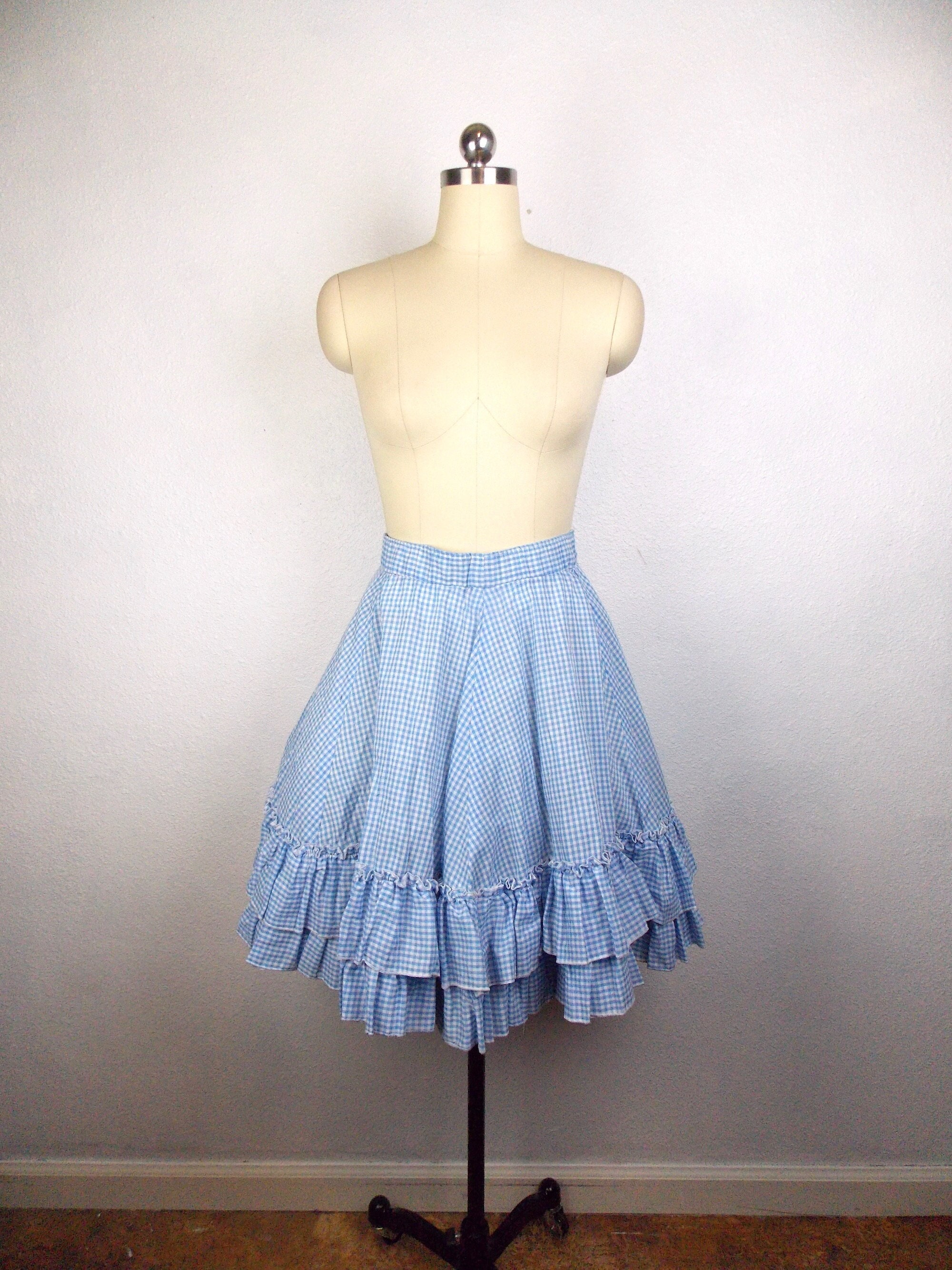 Polka Dot Skirt Blue And White Blue Polka Dot Printed Hi-Low