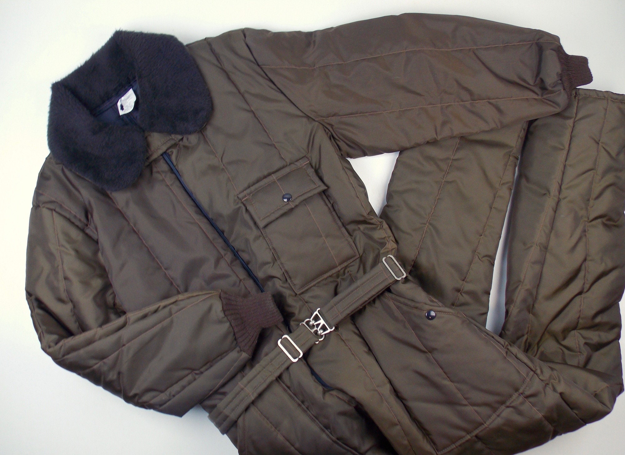 Men's Vintage Insulated Snowsuit Jumpsuit Size 44 Tall Sears Work