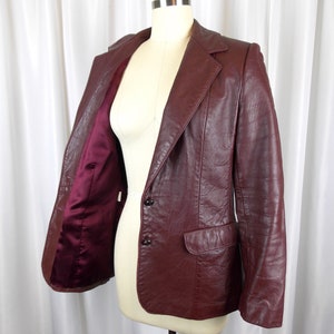 Tony Lama Womens Leather Blazer Jacket 1980's Oxblood Red image 5