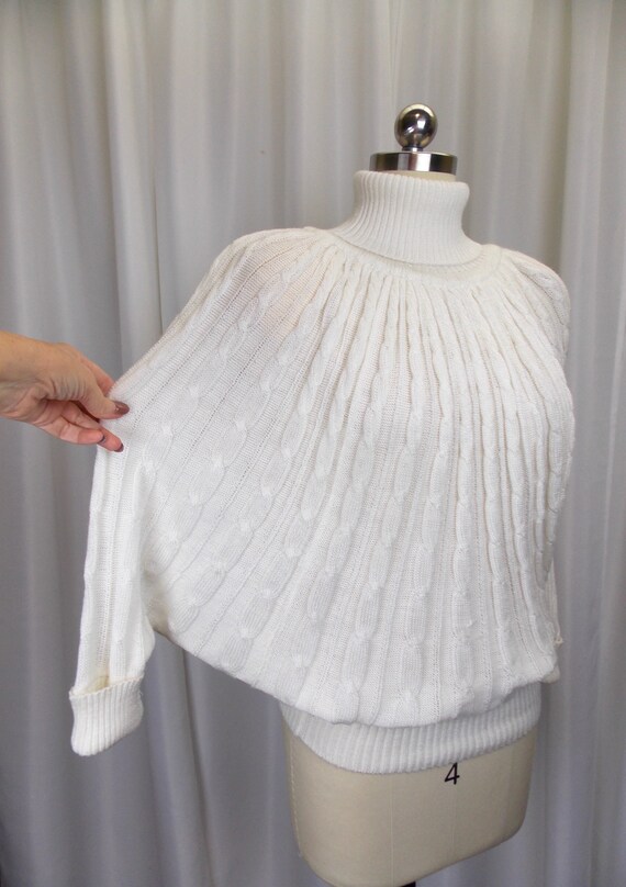 1980's 1990's Cable Knit Turtleneck Sweater with … - image 3