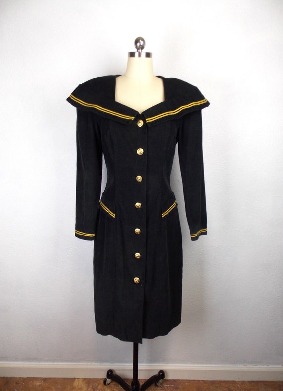 Vintage Ann Tobias Corduroy Dress Nautical Inspire