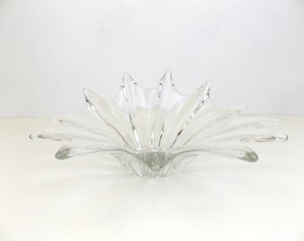 Vintage Large Clear Art Glass Bowl Splash Bowl Centerpiece