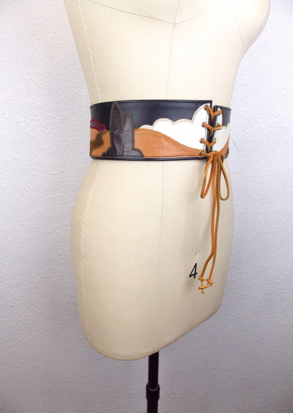 1970's **Rare** Nigel Lofthouse Appliquéd Leather… - image 2