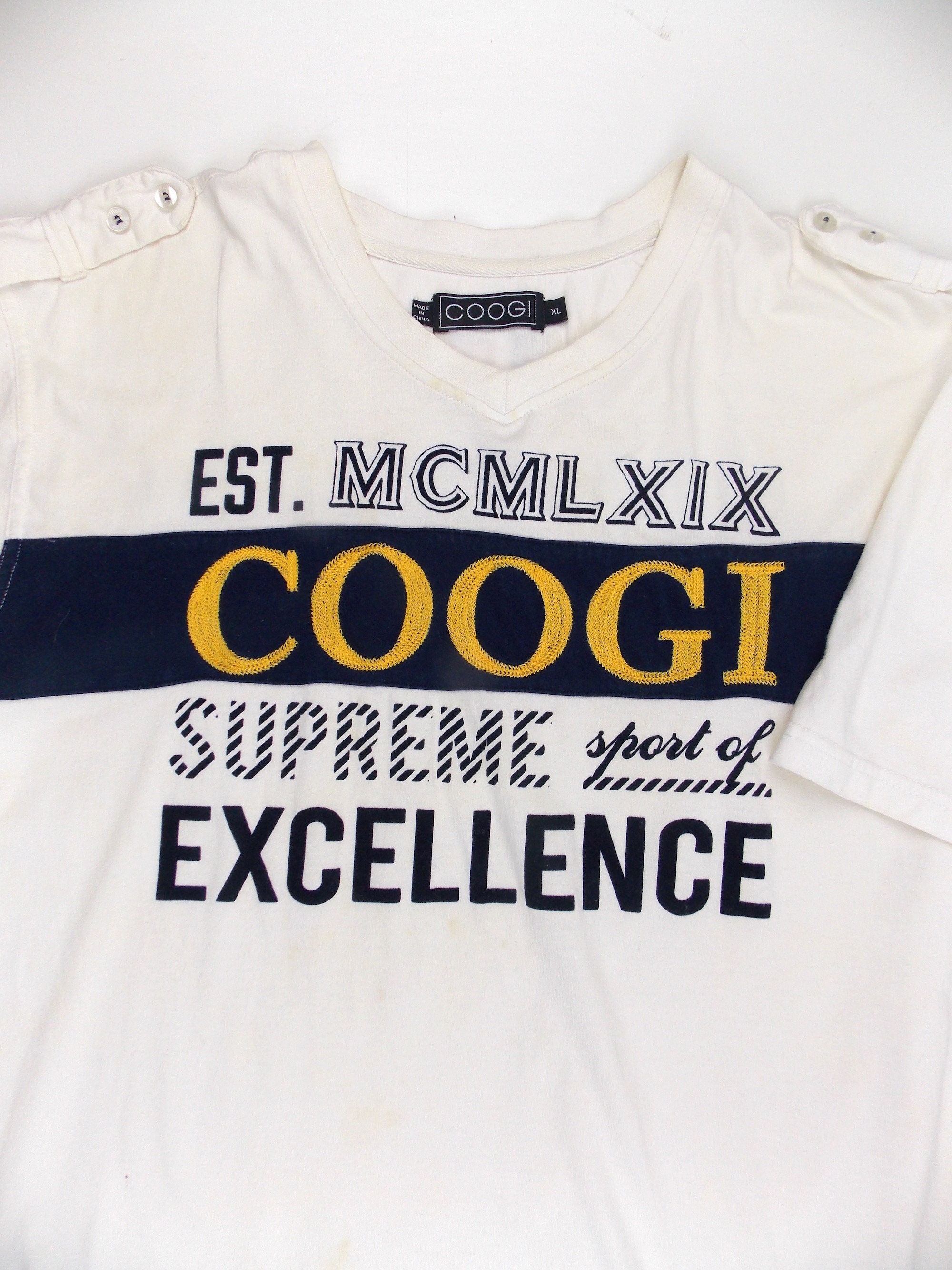 Supreme COOGI Tシャツ ホワイト 刺繍ロゴ Vintage Coogi Supreme Sport of Excellence Tshirt Size XL - Etsy