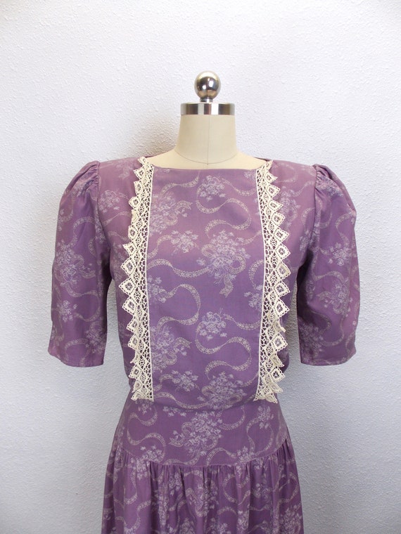 1980's 1990's Gunne Sax Lilac Purple Dress - image 2