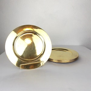 Set of 8 Solid Brass Plate Chargers