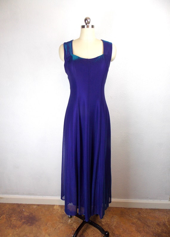 1990's Iridescent Purple Blue Formal Dress All Th… - image 1