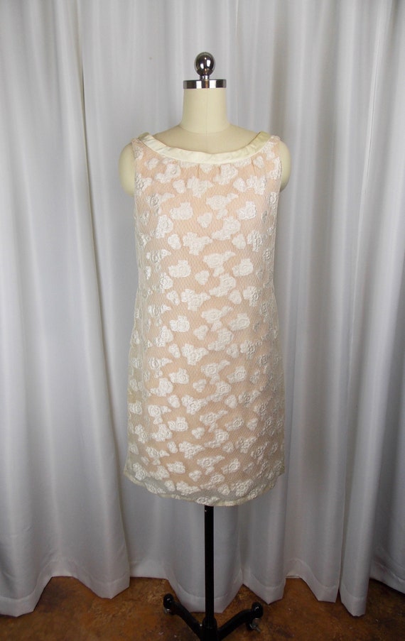 Ivory Sleeveless Cocktail Dress 1960's