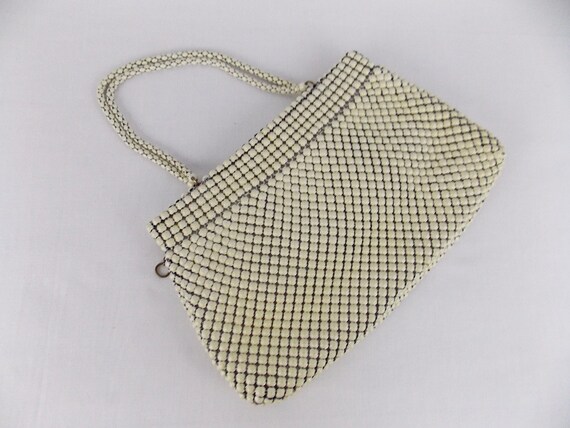 VTG White Enameled Mesh Whiting & Davis Handbag - image 2
