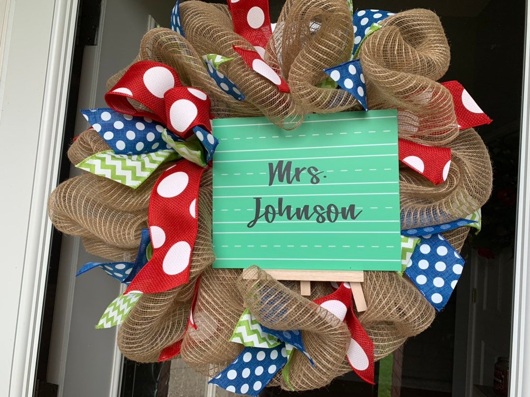 Teacher Appreciation, Back to School Wreath, Teacher Wreath, Apple ...