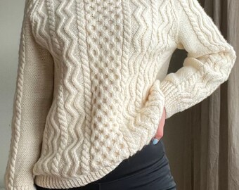 women's wool fisherman sweater