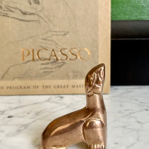 Midcentury Copper Seal Figurine, Midcentury Paperweight Charm